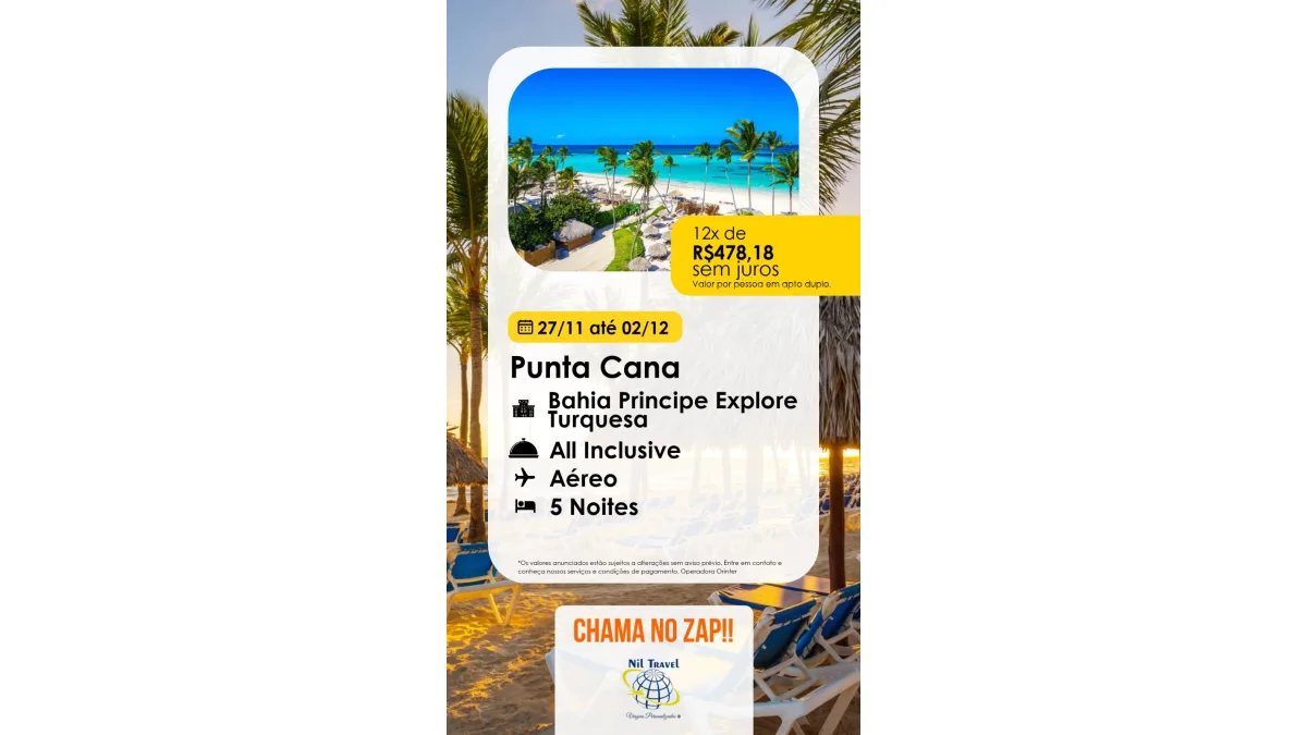 Pacote Punta Cana 6 dias